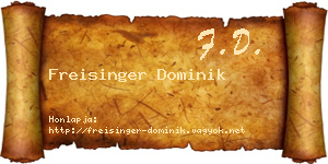 Freisinger Dominik névjegykártya